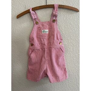 Vintage Cutecumber Striped Short Overalls Kids Size 24 Months
